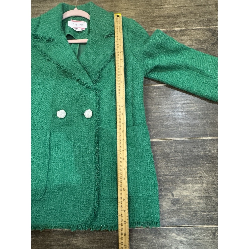 Kate Spade sequin tweed‎ Double Breasted blazer Kelly green Size 8 Shamrock - Picture 7 of 12